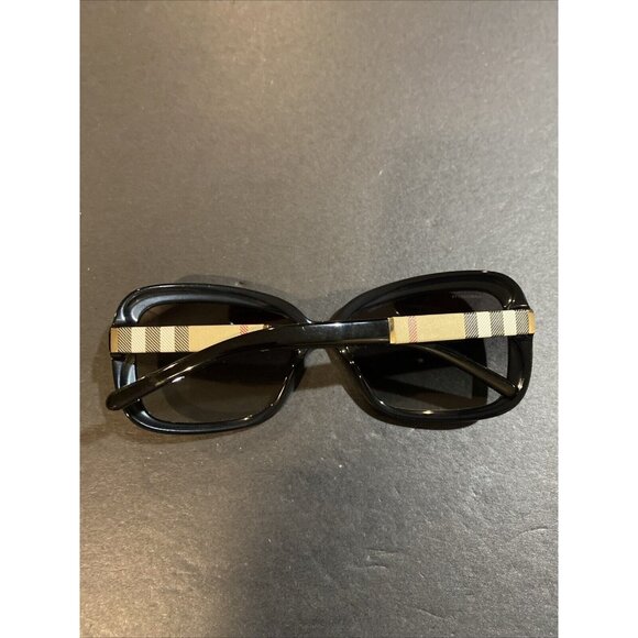 Burberry B 4173 Sunglasses 3001/11 58-15 135 2N Polished Black Plaid/Gradient - Picture 3 of 11
